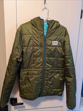 cotopaxi Olive Green Puffer Jacket with Hood